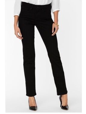 NYDJ | Marilyn Straight Jeans Black Lift Tuck Denim Sz 8